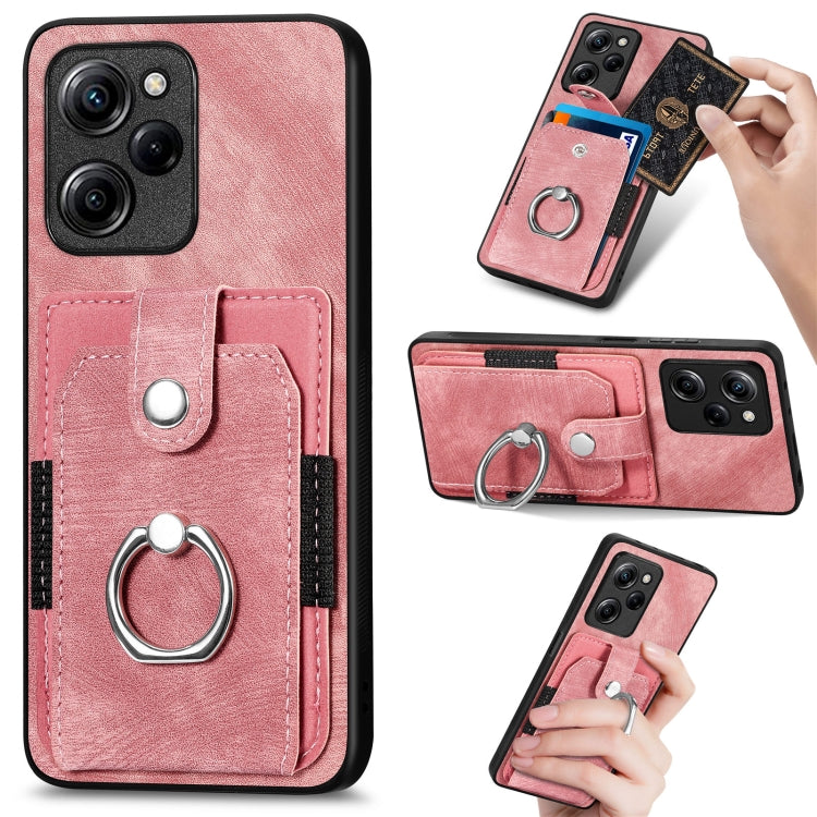 Retro Skin-feel Ring Card Wallet Phone Case, For Google Pixel 6 Pro, For Google Pixel 6, For Google Pixel 7 Pro, For Google Pixel 7, For Xiaomi Poco X5 Pro, For Xiaomi Redmi 9A