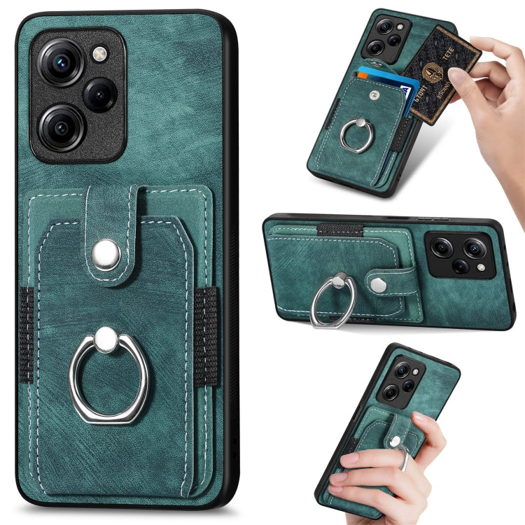 Retro Skin-feel Ring Card Wallet Phone Case, For Google Pixel 6 Pro, For Google Pixel 6, For Google Pixel 7 Pro, For Google Pixel 7, For Xiaomi Poco X5 Pro, For Xiaomi Redmi 9A