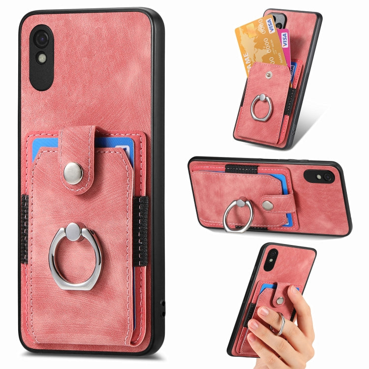 Retro Skin-feel Ring Card Wallet Phone Case, For Google Pixel 6 Pro, For Google Pixel 6, For Google Pixel 7 Pro, For Google Pixel 7, For Xiaomi Poco X5 Pro, For Xiaomi Redmi 9A