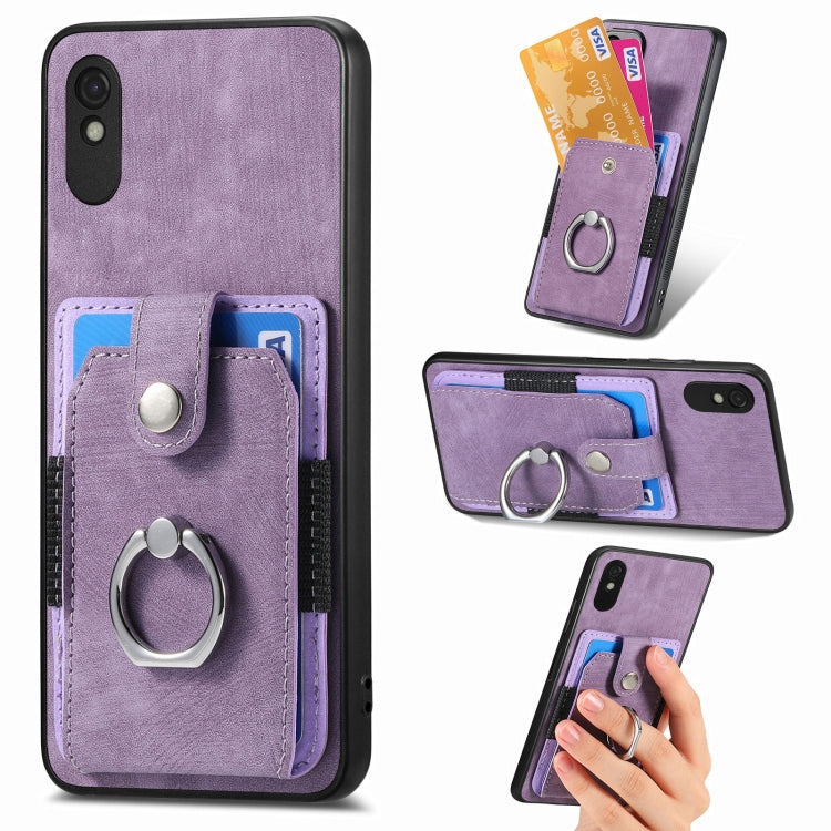 Retro Skin-feel Ring Card Wallet Phone Case, For Google Pixel 6 Pro, For Google Pixel 6, For Google Pixel 7 Pro, For Google Pixel 7, For Xiaomi Poco X5 Pro, For Xiaomi Redmi 9A