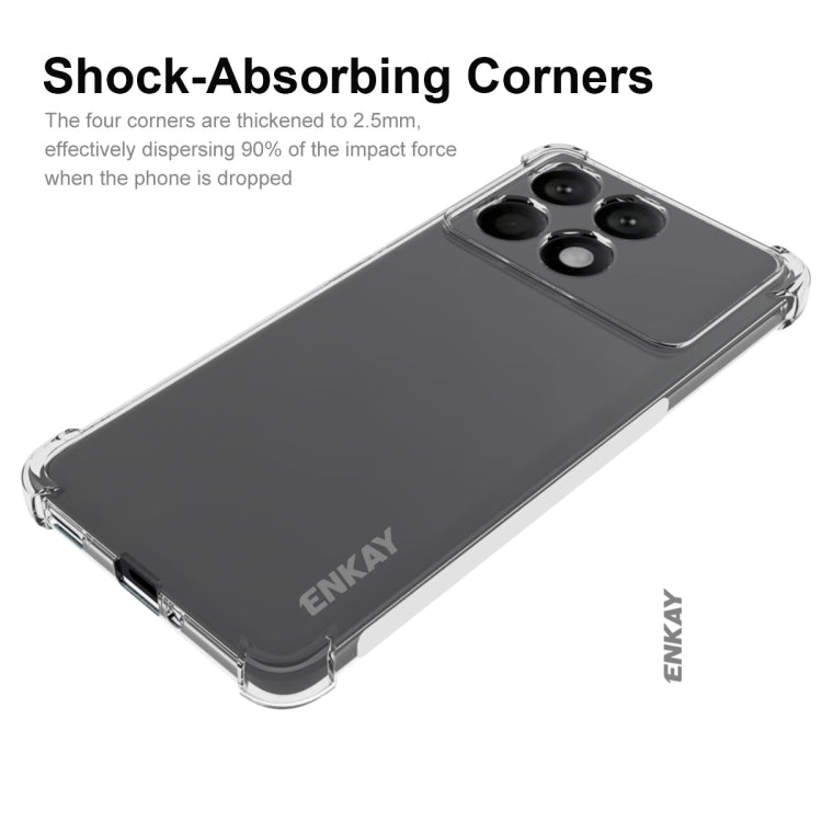 ENKAY Hat-Prince Transparent TPU Shockproof Phone Case, For Redmi K70 Pro, For Xiaomi 13T 5G, For Redmi 12 4G Global, For Redmi Note 12S, For Xiaomi Civi 3 5G, For Redmi Note 17 Pro+ / Max Global 163.4mm, For Redmi 17 4G / 5G Global 170mm              ...