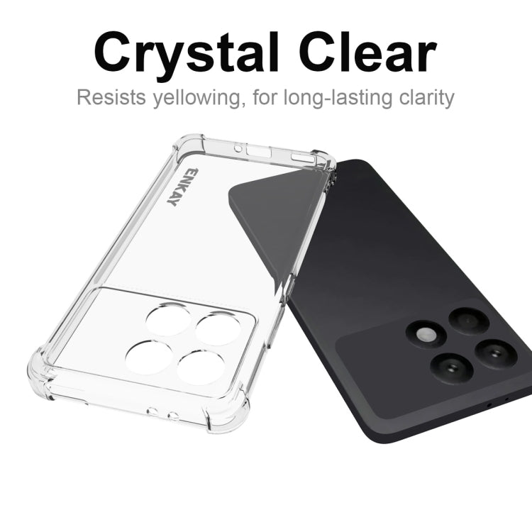 ENKAY Hat-Prince Transparent TPU Shockproof Phone Case, For Redmi K70 Pro, For Xiaomi 13T 5G, For Redmi 12 4G Global, For Redmi Note 12S, For Xiaomi Civi 3 5G, For Redmi Note 17 Pro+ / Max Global 163.4mm, For Redmi 17 4G / 5G Global 170mm              ...