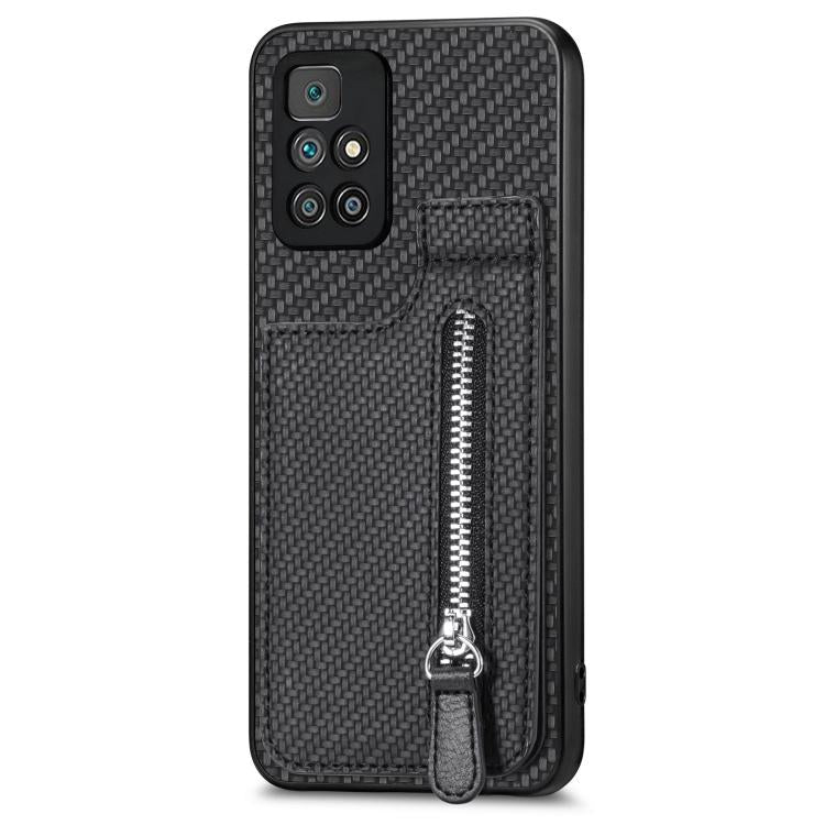 Carbon Fiber Vertical Flip Zipper Phone Case, For Xiaomi POCO M5 4G, For Redmi Note 11T Pro 5G, For Redmi 10C, For Redmi Note 11 4G, For Redmi 10, For Redmi Note 10 4G