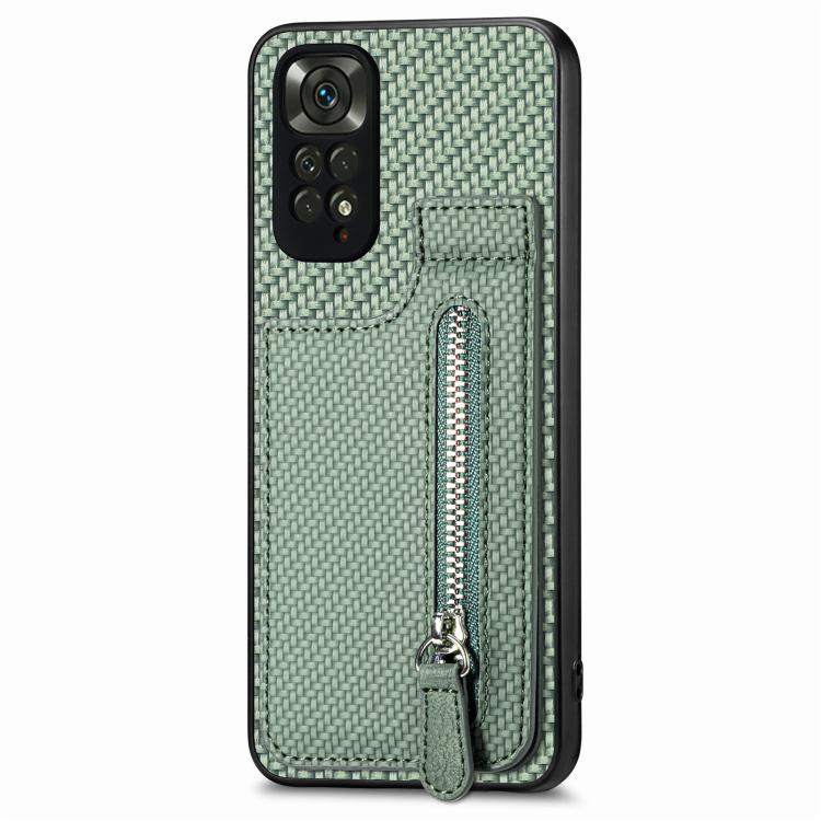 Carbon Fiber Vertical Flip Zipper Phone Case, For Xiaomi POCO M5 4G, For Redmi Note 11T Pro 5G, For Redmi 10C, For Redmi Note 11 4G, For Redmi 10, For Redmi Note 10 4G