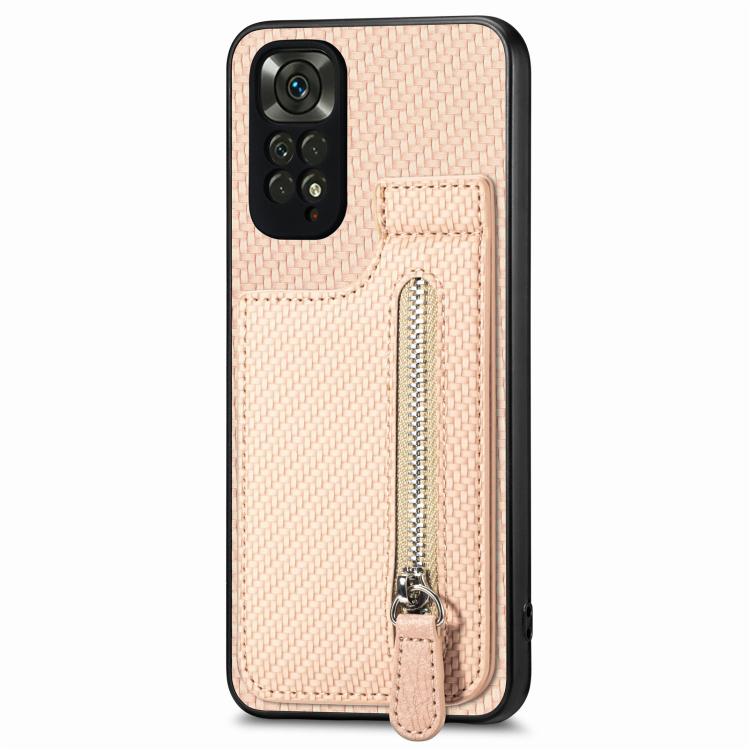 Carbon Fiber Vertical Flip Zipper Phone Case, For Xiaomi POCO M5 4G, For Redmi Note 11T Pro 5G, For Redmi 10C, For Redmi Note 11 4G, For Redmi 10, For Redmi Note 10 4G