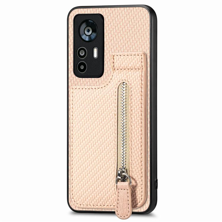 Carbon Fiber Vertical Flip Zipper Phone Case, For Xiaomi 12T, For Xiaomi POCO M5 4G, For Redmi Note 11T Pro 5G, For Redmi 10C, For Redmi Note 11 4G, For Redmi 10, For Redmi Note 10 4G