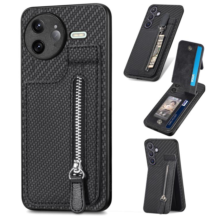 Carbon Fiber Vertical Flip Zipper Phone Case, For Redmi 15C 5G / 4G Glodal 171mm, For Xiaomi 15T, For Redmi K80 Pro / Poco F7 Ultra, For Redmi K80 / Poco F7 Pro, For Redmi Turbo 4, For Xiaomi Poco X7 Pro, For Redmi Note 12 5G, For Xiaomi 13 Pro        ...