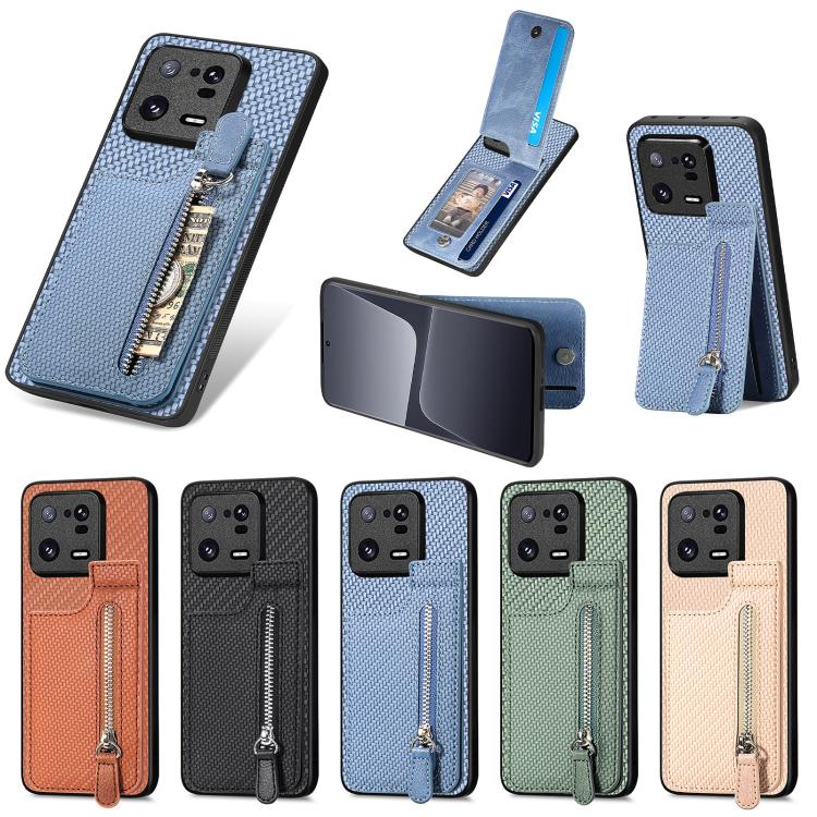 Carbon Fiber Vertical Flip Zipper Phone Case, For Xiaomi POCO M5 4G, For Redmi Note 11T Pro 5G, For Redmi 10C, For Redmi Note 11 4G, For Redmi 10, For Redmi Note 10 4G