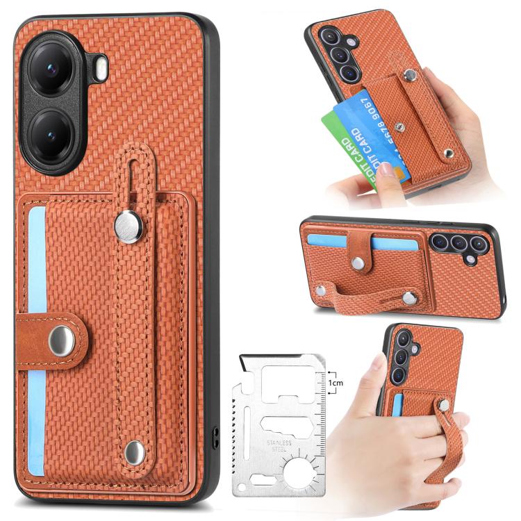 Wristband Kickstand Card Wallet Back Phone Case with Tool Knife, For Redmi 15C 5G / 4G Global 171mm, For Xiaomi 15T, For Redmi K80 Pro / Poco F7 Ultra, For Redmi K80 / Poco F7 Pro, For Redmi Turbo 4, For Xiaomi Poco X7 Pro, For Xiaomi 15 Pro           ...