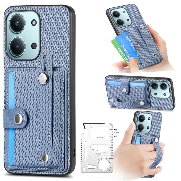 Wristband Kickstand Card Wallet Back Phone Case with Tool Knife, For Redmi 15C 5G / 4G Global 171mm, For Xiaomi 15T, For Redmi K80 Pro / Poco F7 Ultra, For Redmi K80 / Poco F7 Pro, For Redmi Turbo 4, For Xiaomi Poco X7 Pro, For Xiaomi 15 Pro           ...