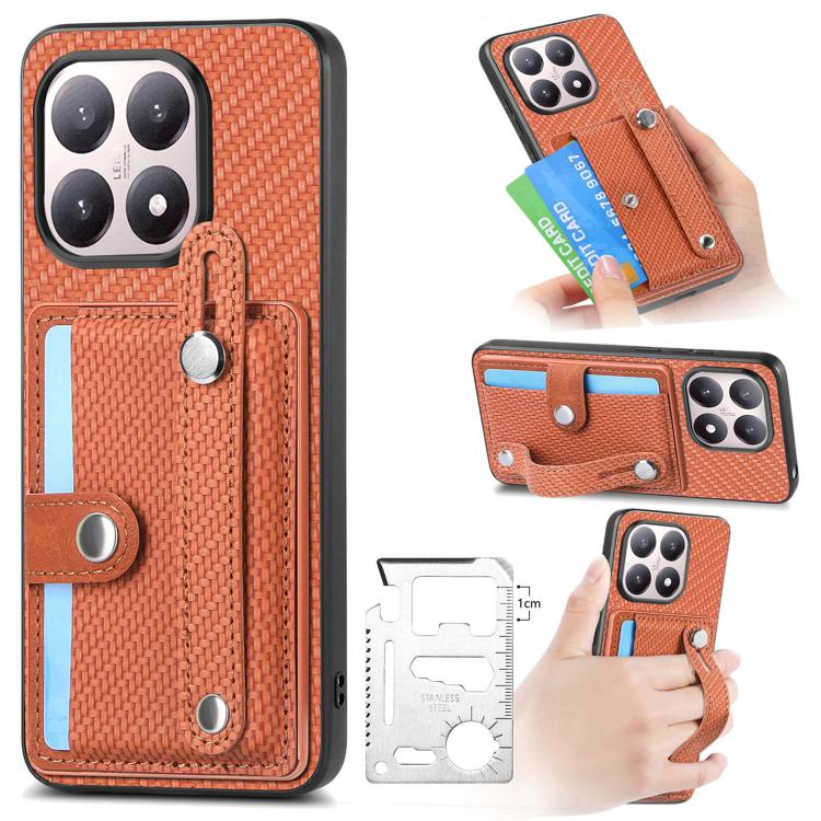 Wristband Kickstand Card Wallet Back Phone Case with Tool Knife, For Redmi 15C 5G / 4G Global 171mm, For Xiaomi 15T, For Redmi K80 Pro / Poco F7 Ultra, For Redmi K80 / Poco F7 Pro, For Redmi Turbo 4, For Xiaomi Poco X7 Pro, For Xiaomi 15 Pro           ...