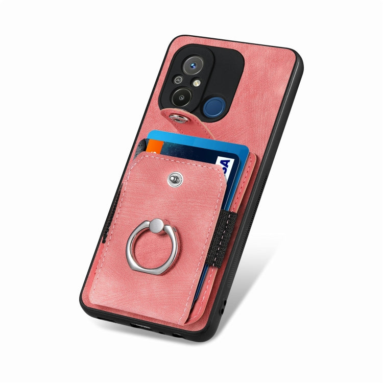 Retro Skin-feel Ring Card Wallet Phone Case, For Redmi 12C, For Redmi Note 12 4G, For Redmi Note 12 Pro+