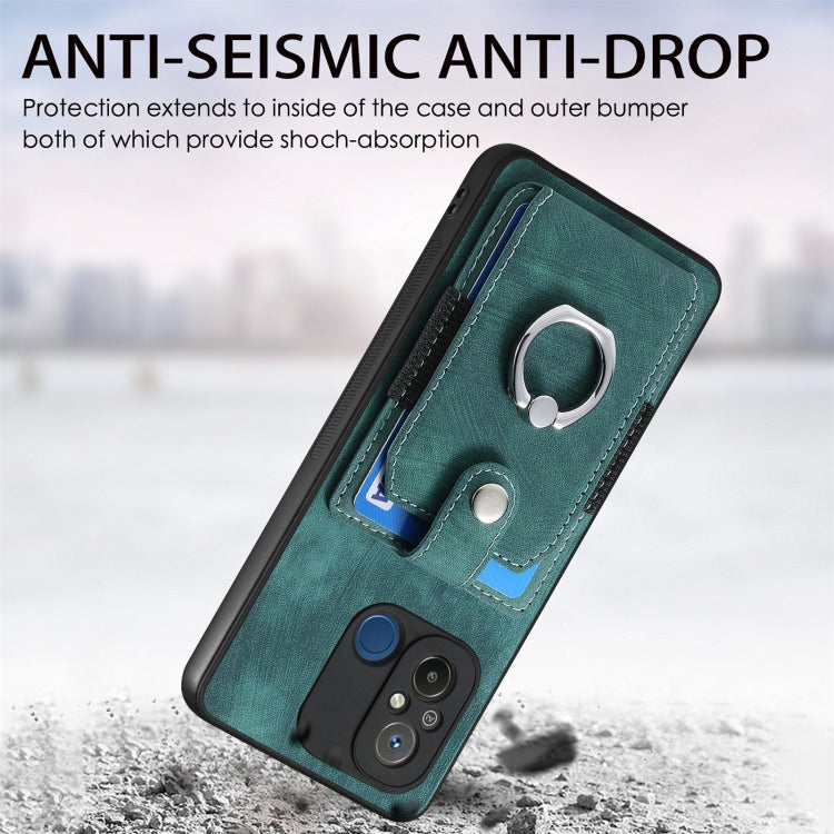 Retro Skin-feel Ring Card Wallet Phone Case, For Redmi 12C, For Redmi Note 12 4G, For Redmi Note 12 Pro+