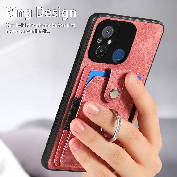 Retro Skin-feel Ring Card Wallet Phone Case, For Redmi 12C, For Redmi Note 12 4G, For Redmi Note 12 Pro+