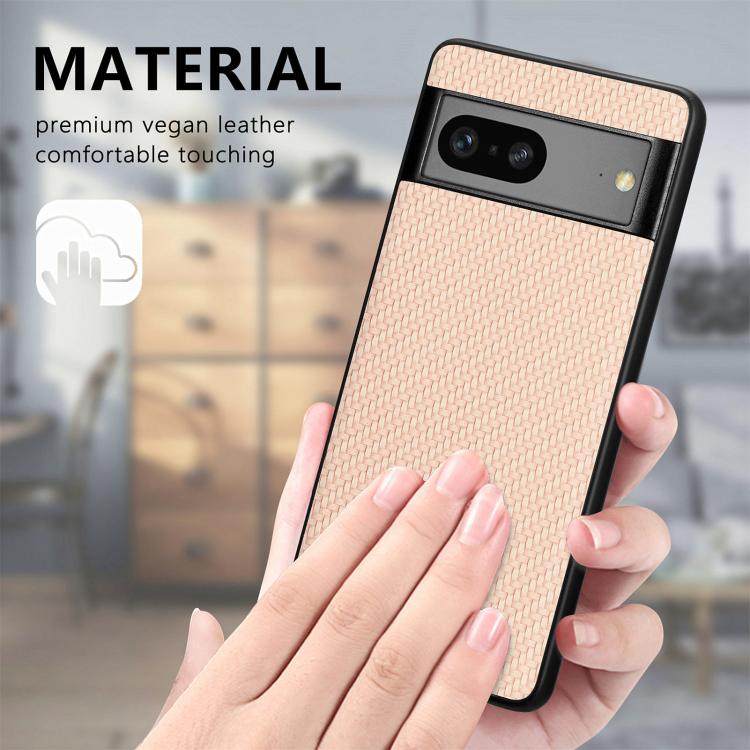 Carbon Fiber Texture Leather Back Cover Phone Case, For Google Pixel 6, For Google Pixel 10 / 10 Pro, For Google Pixel 9 / 9 Pro