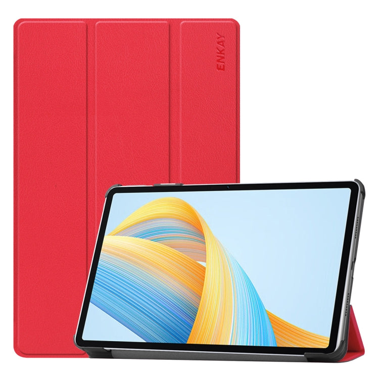 ENKAY Tri-fold Custer Texture Leather Smart Tablet Case, For Honor Pad 10 12.1, For Honor Pad X8 Pro / X9 11.5, For Honor Pad V8
