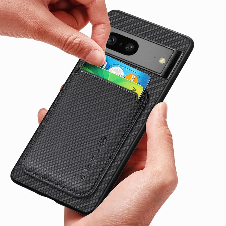 Carbon Fiber Leather Card Magsafe Phone Case, For Google Pixel 7, For Google Pixel 6
