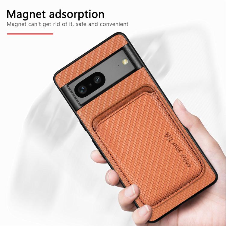 Carbon Fiber Leather Card Magsafe Phone Case, For Google Pixel 10 Pro XL, For Google Pixel 9 Pro XL, For Google Pixel 10 / 10 Pro, For Google Pixel 9 / 9 Pro, For Google Pixel 9a, For Google Pixel 7 Pro, For Google Pixel 7, For Google Pixel 6