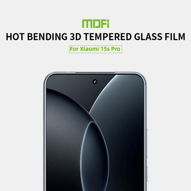 MOFI 9H 3D Hot Bending Tempered Glass Film, For Xiaomi 15s Pro, For Xiaomi 15 Ultra, For Xiaomi 15 Pro, For Xiaomi 14 Ultra, For Xiaomi 14 Pro, For Xiaomi Redmi Note13 Pro+, For Xiaomi Civi 3, For Redmi Note 14 Pro 5G / 14 Pro+ 5G