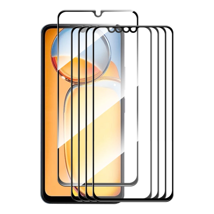 5pcs ENKAY Hat-Prince Full Glue High Aluminum-silicon Tempered Glass Film, For Redmi Note 15 Pro 5G Global 163.6mm, For Redmi 15C Global 171.5mm / Poco C85, For Redmi 15C 5G / 4G EU 173mm, For Redmi 13X, For Redmi Note 14S 4G, For Redmi Turbo 4        ...