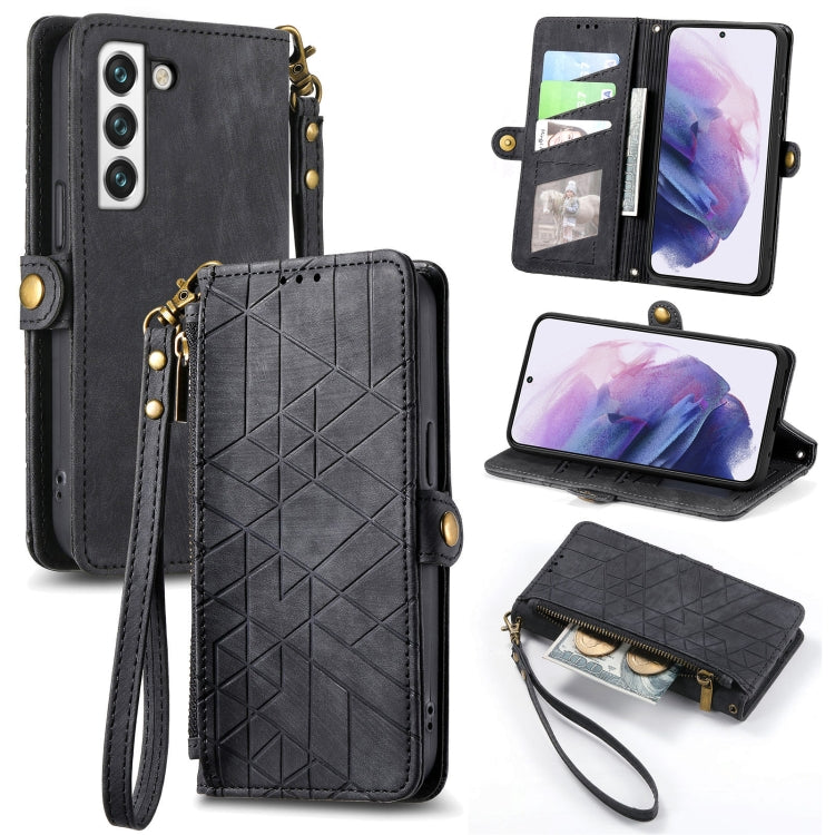 Geometric Zipper Wallet Side Buckle Leather Phone Case, For Samsung Galaxy A54 5G, For Samsung Galaxy S23 Ultra 5G, For Samsung Galaxy S23+ 5G, For Samsung Galaxy S23 5G, For Samsung Galaxy A14 5G, For Samsung Galaxy S20 FE, For Samsung Galaxy M33     ...