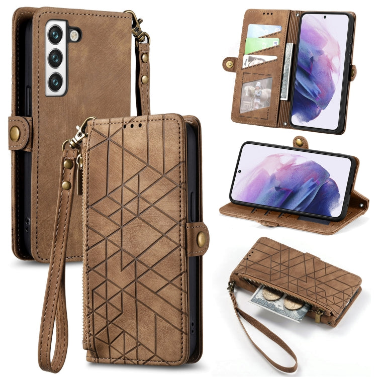 Geometric Zipper Wallet Side Buckle Leather Phone Case, For Samsung Galaxy A13 4G, For Samsung Galaxy M52 5G, For Samsung Galaxy S22 Ultra 5G, For Samsung Galaxy S22+ 5G, For Samsung Galaxy S22 5G, For Samsung Galaxy A13 5G, For Samsung Galaxy A41     ...