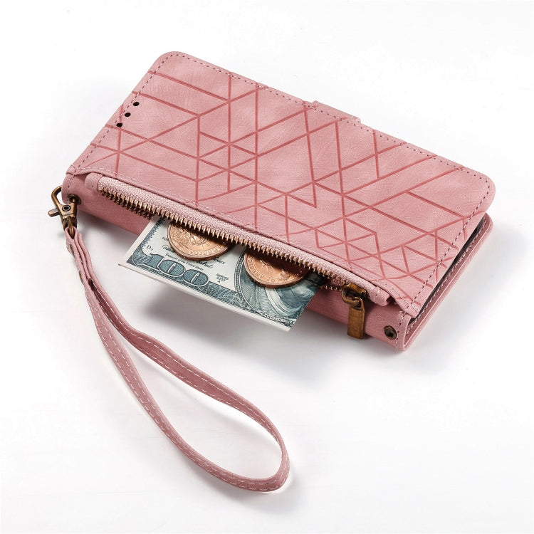 Geometric Zipper Wallet Side Buckle Leather Phone Case, For Samsung Galaxy S20+, For Samsung Galaxy A31, For Samsung Galaxy A11, For Samsung Galaxy S20, For Samsung Galaxy A71, For Samsung Galaxy A51, For Samsung Galaxy A70S, For Samsung Galaxy A50