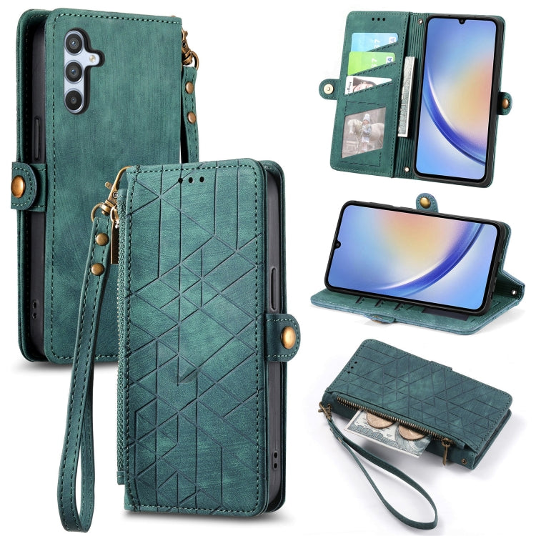Geometric Zipper Wallet Side Buckle Leather Phone Case, For Samsung Galaxy A13 4G, For Samsung Galaxy M52 5G, For Samsung Galaxy S22 Ultra 5G, For Samsung Galaxy S22+ 5G, For Samsung Galaxy S22 5G, For Samsung Galaxy A13 5G, For Samsung Galaxy A41     ...