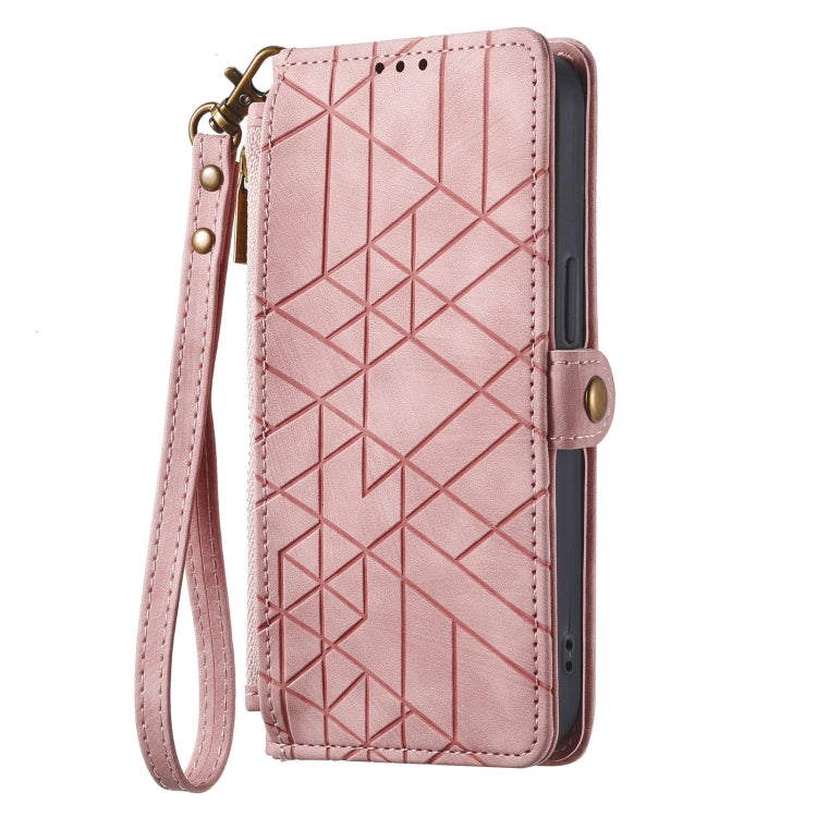 Geometric Zipper Wallet Side Buckle Leather Phone Case, For Samsung Galaxy A54 5G, For Samsung Galaxy S23 Ultra 5G, For Samsung Galaxy S23+ 5G, For Samsung Galaxy S23 5G, For Samsung Galaxy A14 5G, For Samsung Galaxy S20 FE, For Samsung Galaxy M33     ...