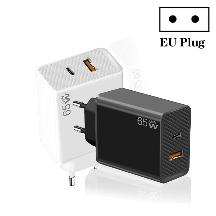 GaN PD48W Type-C PD3.0 + USB3.0 Notebook Adapter for MacBook Series ，EU Plug, EU Plug