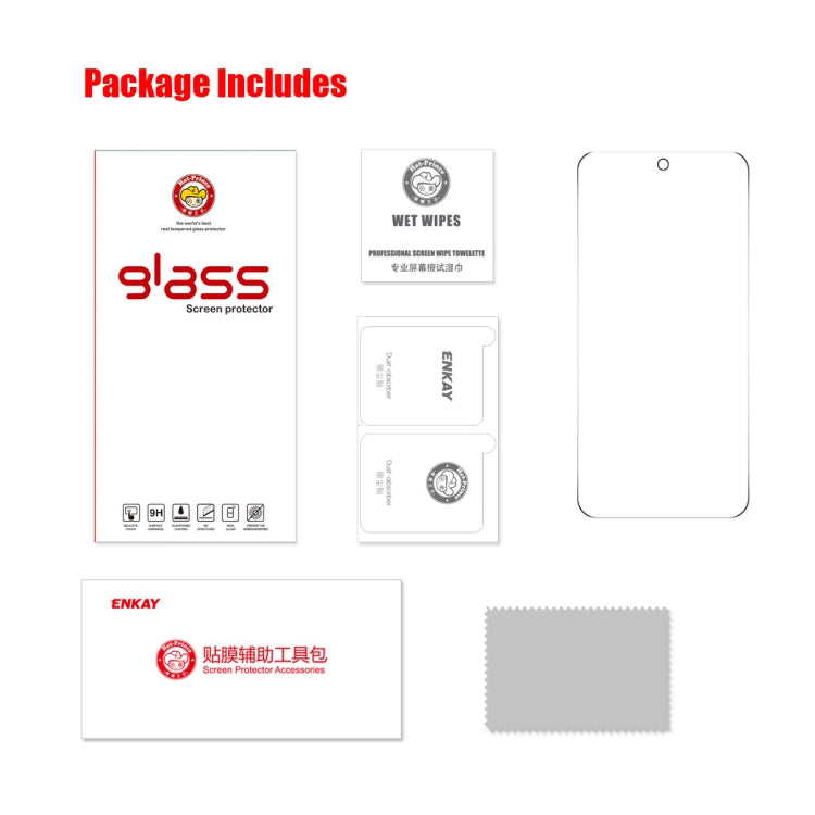 ENKAY 0.26mm 9H 2.5D High Aluminum-silicon Tempered Glass Film, For Samsung Galaxy A35, For Samsung Galaxy A55, For Samsung Galaxy M04, For Samsung Galaxy A25 5G, For Samsung Galaxy S23 FE 5G, For Samsung Galaxy M54 / F54, For Samsung Galaxy A15 4G / 5G