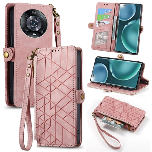 Geometric Zipper Wallet Side Buckle Leather Phone Case, For Honor Magic4, For Honor X30, For Honor 60 Pro, For Honor 60, For Honor 50 Pro, For Honor 50, For Honor 50 SE, For Honor V40