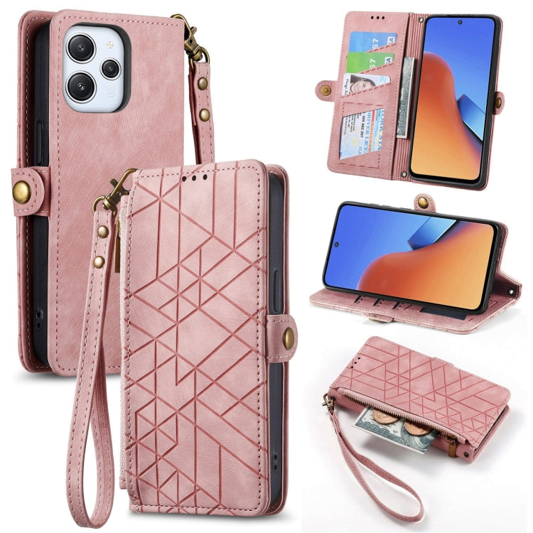 Geometric Zipper Wallet Side Buckle Leather Phone Case, For Xiaomi Redmi 12, For Xiaomi Redmi Note 12S, For Xiaomi Redmi Note 12 4G, For Redmi Note 12 Turbo, For Xiaomi Redmi Note 12 5G, For Xiaomi Redmi 12C, For Xiaomi Redmi A1                        ...