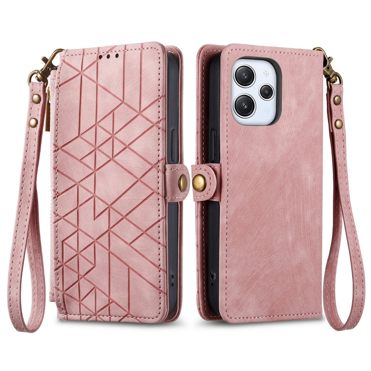 Geometric Zipper Wallet Side Buckle Leather Phone Case, For Xiaomi Redmi Note 11SE, For Xiaomi Redmi 10A, For Xiaomi Redmi 10C, For Xiaomi Redmi K50, For Redmi Note 11 Pro 4G, For Xiaomi Redmi 10, For Xiaomi Redmi Note 10 5G, For Xiaomi Redmi Note 10 4G