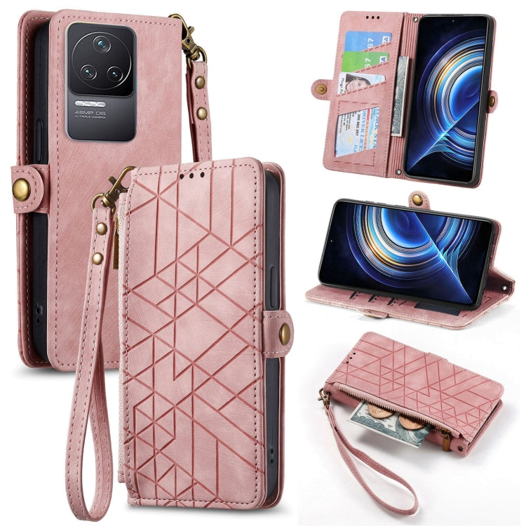 Geometric Zipper Wallet Side Buckle Leather Phone Case, For Xiaomi Redmi Note 11SE, For Xiaomi Redmi 10A, For Xiaomi Redmi 10C, For Xiaomi Redmi K50, For Redmi Note 11 Pro 4G, For Xiaomi Redmi 10, For Xiaomi Redmi Note 10 5G, For Xiaomi Redmi Note 10 4G