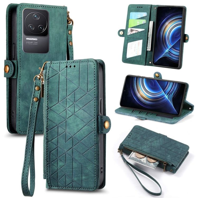 Geometric Zipper Wallet Side Buckle Leather Phone Case, For Xiaomi Redmi Note 11SE, For Xiaomi Redmi 10A, For Xiaomi Redmi 10C, For Xiaomi Redmi K50, For Redmi Note 11 Pro 4G, For Xiaomi Redmi 10, For Xiaomi Redmi Note 10 5G, For Xiaomi Redmi Note 10 4G