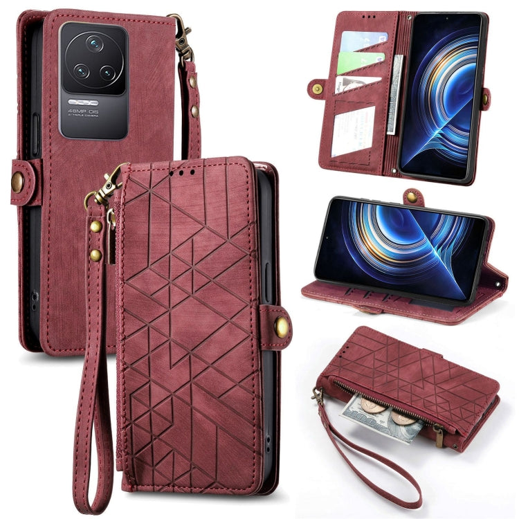 Geometric Zipper Wallet Side Buckle Leather Phone Case, For Xiaomi Redmi Note 11SE, For Xiaomi Redmi 10A, For Xiaomi Redmi 10C, For Xiaomi Redmi K50, For Redmi Note 11 Pro 4G, For Xiaomi Redmi 10, For Xiaomi Redmi Note 10 5G, For Xiaomi Redmi Note 10 4G