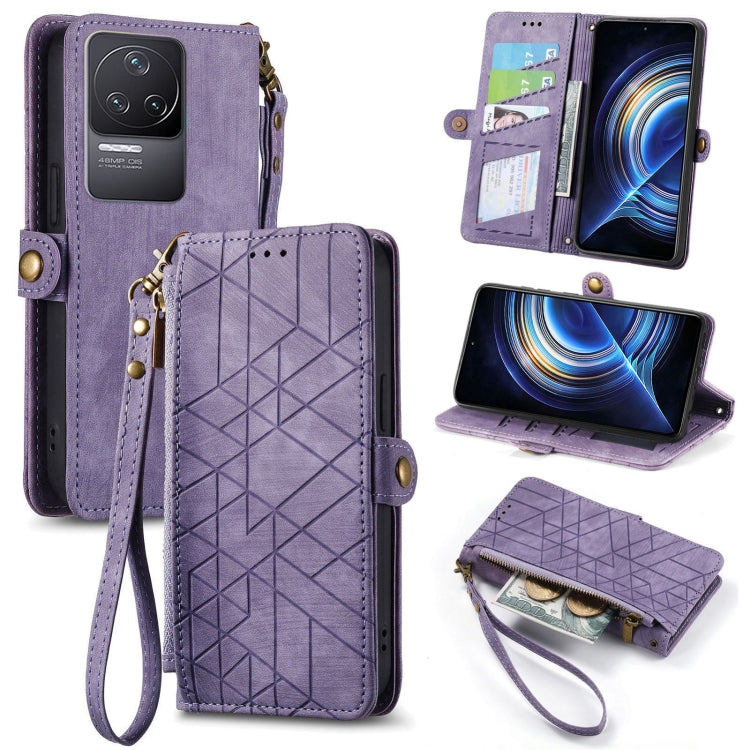 Geometric Zipper Wallet Side Buckle Leather Phone Case, For Xiaomi Redmi Note 11SE, For Xiaomi Redmi 10A, For Xiaomi Redmi 10C, For Xiaomi Redmi K50, For Redmi Note 11 Pro 4G, For Xiaomi Redmi 10, For Xiaomi Redmi Note 10 5G, For Xiaomi Redmi Note 10 4G