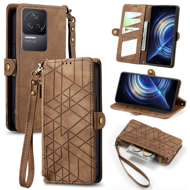 Geometric Zipper Wallet Side Buckle Leather Phone Case, For Xiaomi Redmi Note 11SE, For Xiaomi Redmi 10A, For Xiaomi Redmi 10C, For Xiaomi Redmi K50, For Redmi Note 11 Pro 4G, For Xiaomi Redmi 10, For Xiaomi Redmi Note 10 5G, For Xiaomi Redmi Note 10 4G