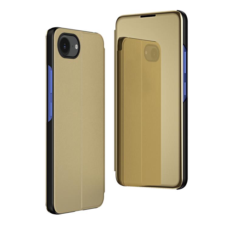 Plated Mirror Horizontal Flip Leather Phone Case with Holder, For iPhone 18 Pro / 17 Pro, For iPhone 18 Pro Max / 17 Pro Max, For iPhone 17e / 16e, For iPhone 17, For iPhone Air, For iPhone 16 Pro Max