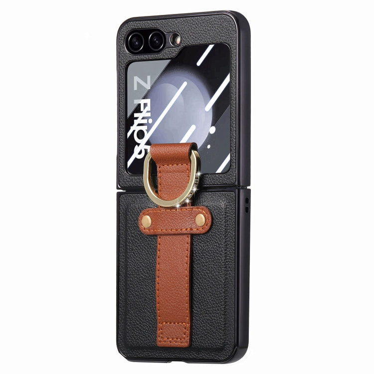 Brilliant Plating PC Back Screen Integrated Ring Phone Case, For Samsung Galaxy Z Flip5 5G