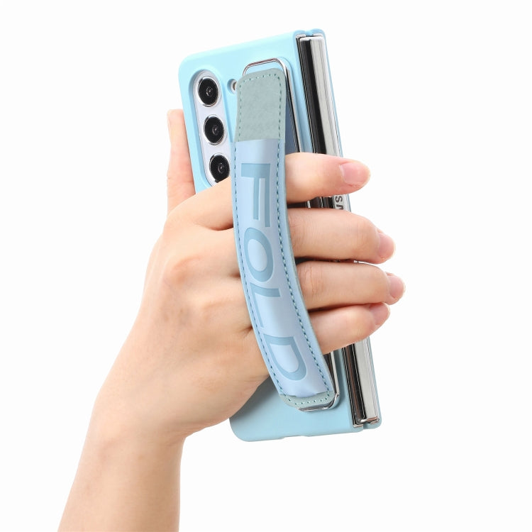 Integrated Film Wrist Grip Leather Phone Case with Pen Slot, For Samsung   Galaxy Z Fold5 5G