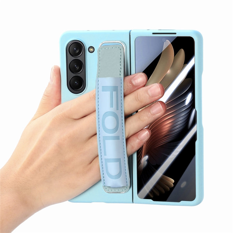 Integrated Film Wrist Grip Leather Phone Case with Pen Slot, For Samsung   Galaxy Z Fold5 5G
