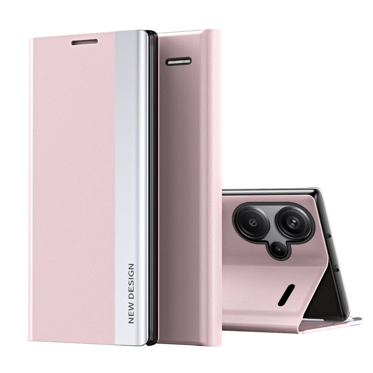 Side Electroplated Adsorption Leather Phone Case, For Xiaomi Redmi 13C, For Xiaomi Redmi Note 13 Pro+, For Xiaomi 13T Pro, For Xiaomi Redmi Note 12S, For Xiaomi Redmi Note 12 4G, For Redmi Note 15 Pro+ Global 163.3mm
