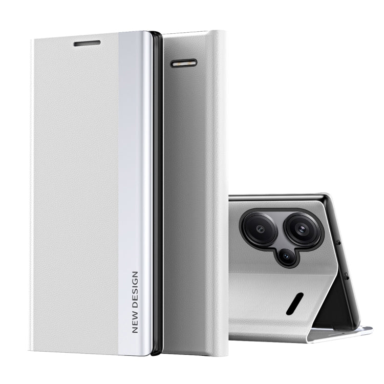 Side Electroplated Adsorption Leather Phone Case, For Xiaomi Redmi 13C, For Xiaomi Redmi Note 13 Pro+, For Xiaomi 13T Pro, For Xiaomi Redmi Note 12S, For Xiaomi Redmi Note 12 4G, For Redmi Note 15 Pro+ Global 163.3mm