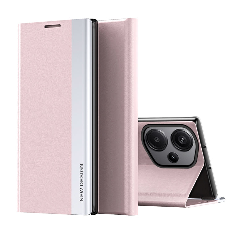 Side Electroplated Adsorption Leather Phone Case, For Xiaomi Redmi 14C, For Xiaomi Poco F6, For Xiaomi Poco F6 Pro, For Xiaomi Redmi Note 13 Pro 4G, For Xiaomi 14 Pro, For Xiaomi 14