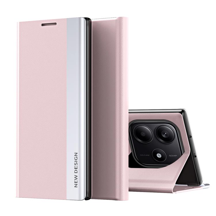 Side Electroplated Adsorption Leather Phone Case, For Redmi Note 14 4G 163.25mm, For Xiaomi Redmi Note 14 5G, For Xiaomi Redmi Note 14 Pro+ 5G, For Xiaomi Redmi Note 14 Pro 5G, For Xiaomi 14T Pro, For Xiaomi 14T