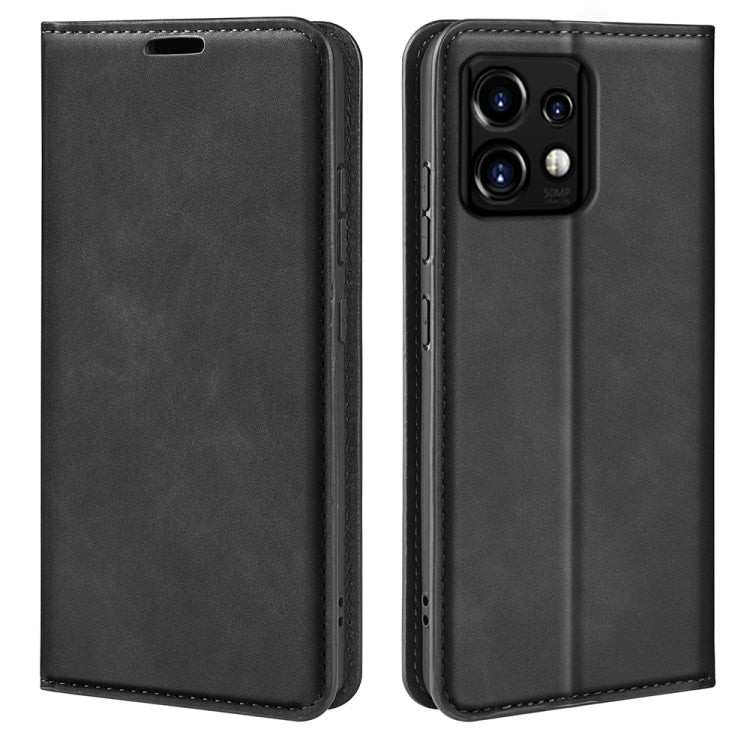 Retro-skin Magnetic Suction Leather Phone Case, For Motorola Moto G14, For Motorola Moto X40 Pro