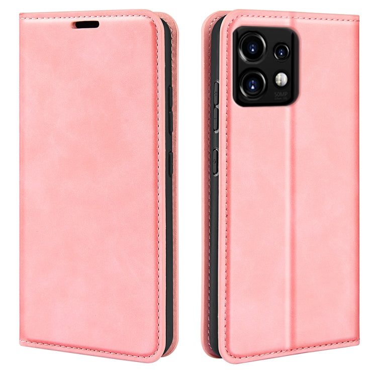 Retro-skin Magnetic Suction Leather Phone Case, For Motorola Moto G14, For Motorola Moto X40 Pro