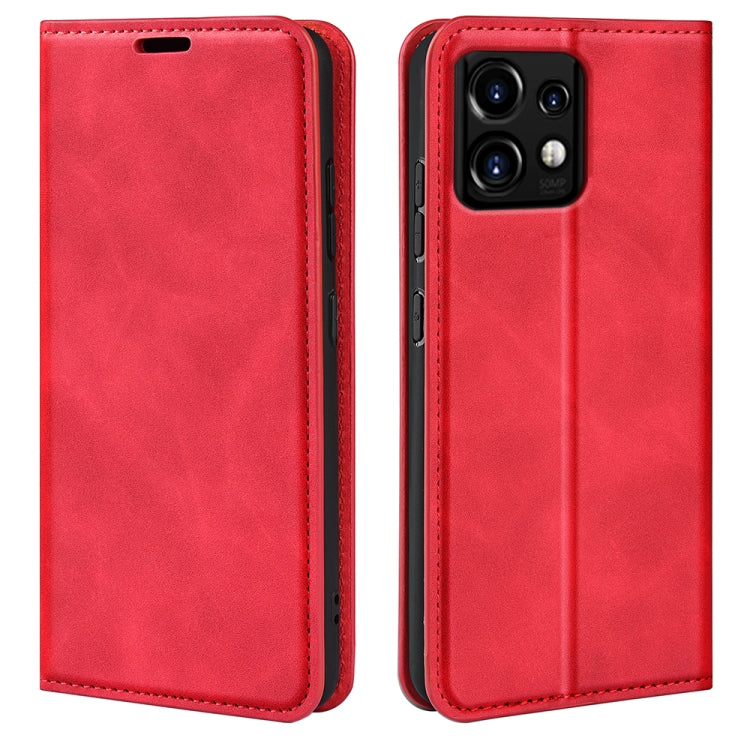 Retro-skin Magnetic Suction Leather Phone Case, For Motorola Moto G14, For Motorola Moto X40 Pro